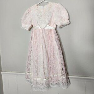 GUNNE SAX Pink Lace Vintage Cottagecore Dress